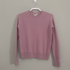 Nordstrom Signature 100% Cashmere Crewneck Sweater XS Dusty Rose Mauve Pink